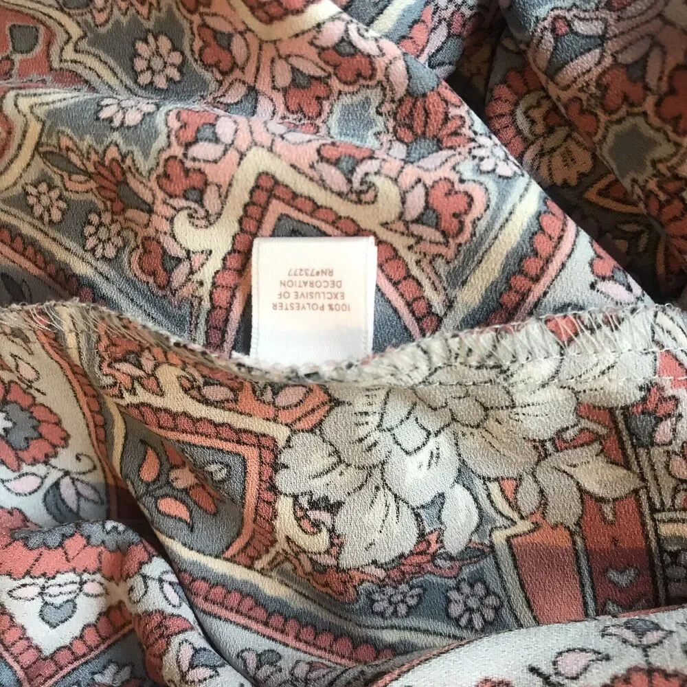 Lauren Conrad Sz XL Dress Cold Shoulder Mandala Floral Boho Ruffle Romantic READ - Picture 8 of 8